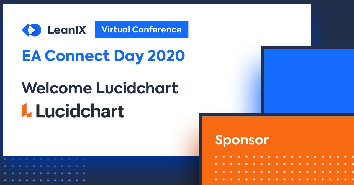 SAPLeanIX's tweet photo. Not long to go until #EAConnectDay on May 20 and we are so pleased that @lucidchart has decided to sponsor the leading Virtual #EntArch Conference. Join Lucidchart and hundreds of EA thought leaders. #VEACD Free ticket https://t.co/JlgkiYeSxn https://t.co/myVBTr2Adk