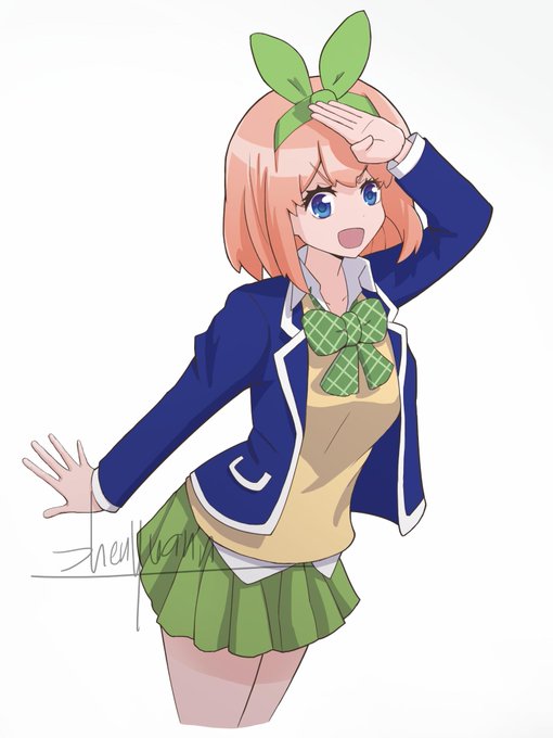 zhenyuanさんがTwitterに投稿した中野四葉(五等分の花嫁)のイラスト。