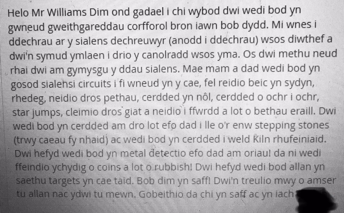 YDHaddgorff's tweet photo. Braf iawn cael clywed gan ddisgyblion yn ystod y cyfnod anodd yma. Da iawn chdi,dalier ati a cadwa’n saff. Lovely to hear from students during this difficult time. Well done, keep up the good work and stay safe. #keepusupdated https://t.co/QALbIRCVyI
