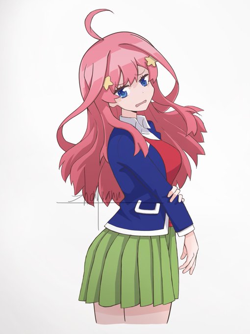 zhenyuanさんがTwitterに投稿した中野五月(五等分の花嫁)のイラスト。