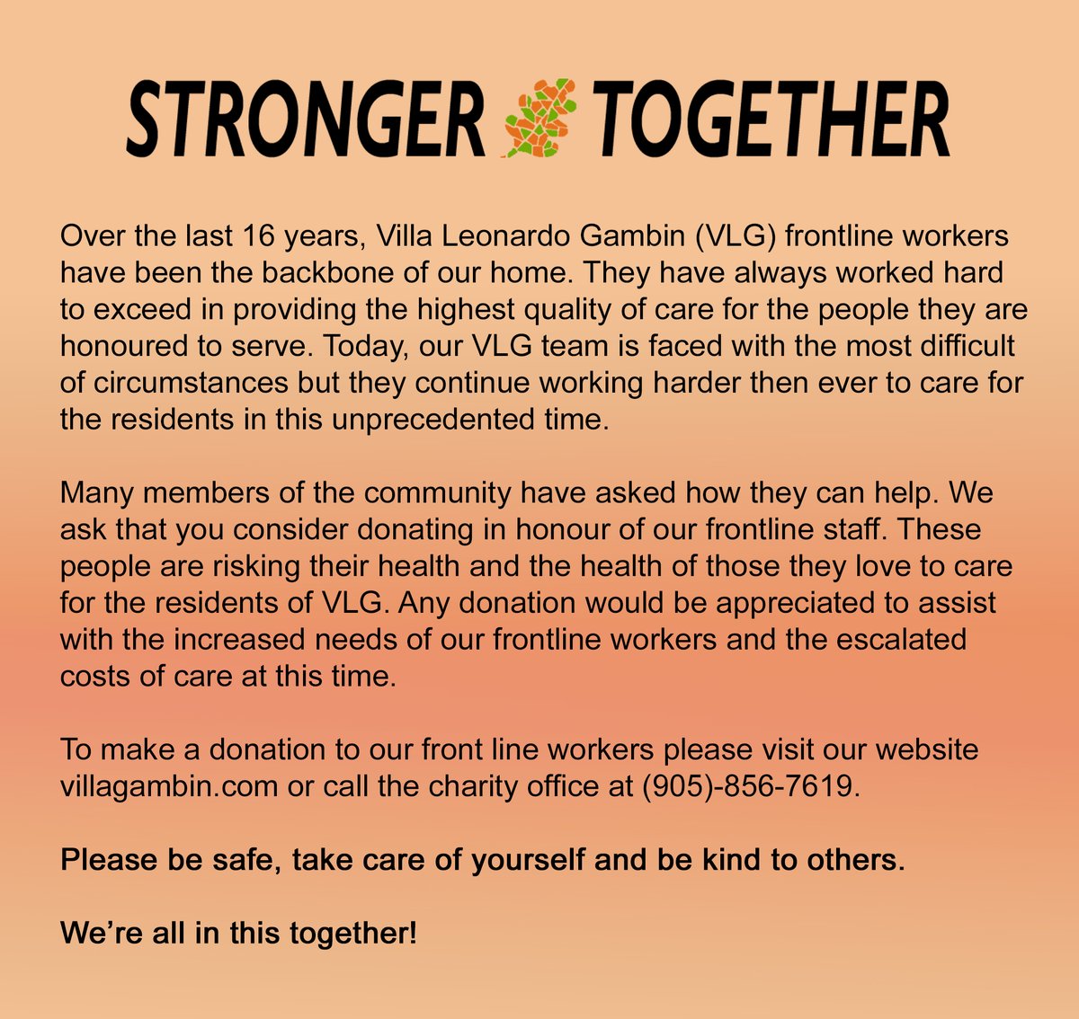 Today On Giving Tuesday,

Please Consider Making a Donation to Our Frontline Workers🏥👩‍⚕️👨‍⚕️ 

#STRONGERTOGETHER #FRONTLINEWORKERS #GIVINGTUESDAY #VAUGHANTOGETHER #LOVE #HOPE #HELP #LONGTERMCARE