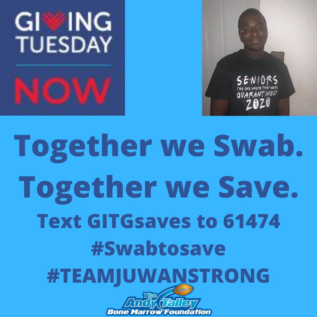 Today is #GivingTuesdayNow. <a href="/TalleyBoneMarro/">Andy Talley Bone Marrow Foundation</a> is asking everyone in support of <a href="/AbingtonSenior/">Abington Senior High School</a>  @adams_juwan to JOIN #bethematch registry. Juwan NEEDS A DONOR~YOU could be his MATCH! Text GITGsaves to 61474 to register. #Swabtosave #TEAMJUWANSTRONG Share this post! @AliGorman6abc