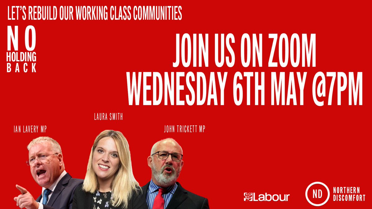 jon_trickett's tweet photo. Reminder that this is tomorrow. Join @IanLaveryMP @LauraSmithCrewe and I at 7pm Wednesday 6th May to discuss how we empower working class communities, esp now, in the wake of coronavirus. Register here before it sells out: https://t.co/qAKIeiNCyO https://t.co/xvCaGbPolc