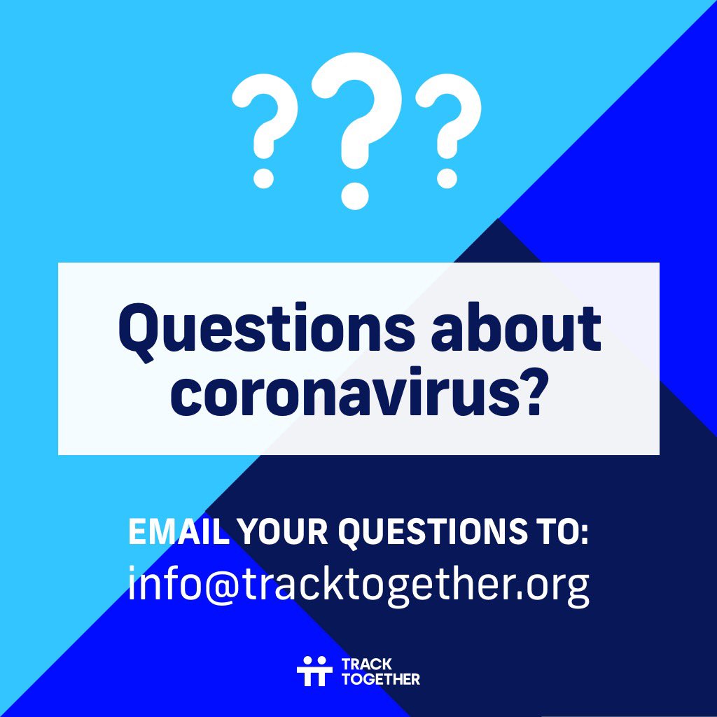 TrackTogether's tweet photo. Do you have a question about coronavirus? Our experts may have the answer. Email us today and we will do our best to get it answered.

Email: info@tracktogether.org #COVIDー19 #Corona #COVID__19 #spreadthesurveynotthevirus #Covid19UK https://t.co/G0FLttJJBq