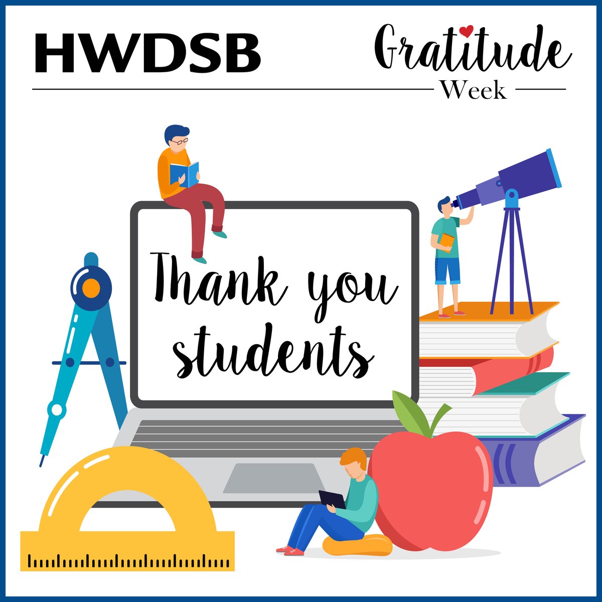 HWDSB's tweet photo. To all @HWDSB students – thank you for constantly inspiring us with your hard work. By remaining engaged with us as we moved to distance learning and through your contributions to help our community, we have seen your kindness and desire to continue to create and learn! https://t.co/yCYyWhACDu