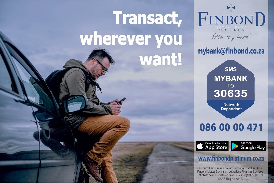 FinbondP's tweet photo. Stress free banking with Finbond Platinum. Contact us today at 086 00 00 471, Email to mybank@finbond.co.za, or SMS the word MYBANK - SM to 30635 (Network dependant) #finbondplatinum #itsmybank https://t.co/Ef5xqgt3vi