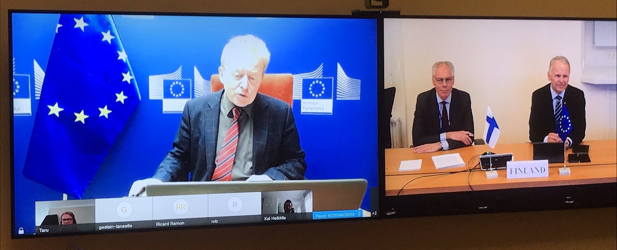 JariLeppa's tweet photo. Kävin tänään hyvän videokeskustelun EU:n maatalouskomissaari Wojchiechowskin kanssa. Hän kiitti suomalaisia viljelijöitä hienosta työstä EU:n ruokaturvan ja huoltovarmuuden eteen. Komissio on toiminut poikkeustilanteessa nopeasti ja antanut säädöksiä tilanteen helpottamiseksi. https://t.co/VJgugaPkzJ