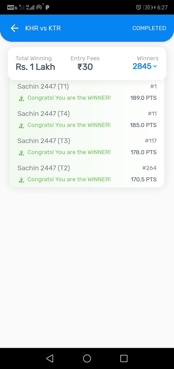 dinesh11mdc's tweet photo. Won GL 🎉💞
thanks @MyTeam_11 for adding
#koreanbaseballLeague  #MYTEAM11 #DREAM11 #MYFAB11 THANKS TO All MY SUPPORTERS ❤️ https://t.co/lCvrBgcEZ9
