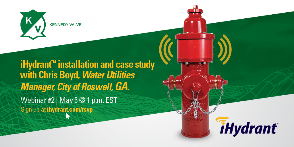 KennedyValve's tweet photo. 2nd free webinar is May 5 at 1 p.m. EST. Take your hydrants online with @i_hydrant, a smart sensor for wet- & dry-barrel hydrants that monitors pressure & temp. See a case study from guest expert Chris Boyd & the seamless installation process. https://t.co/VVG9hbKIdg #iHydrant https://t.co/zH8j3l8HUf