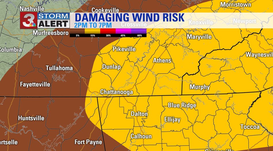 Brittany_Beggs's tweet photo. Here we go again. Another round of storms today will bring the potential for damaging wind gusts, large hail, and a tornado. Those in the Slight Risk have the greater chance today. TIMING: 2PM to 7PM EDT. https://t.co/YAtMnoXVKm