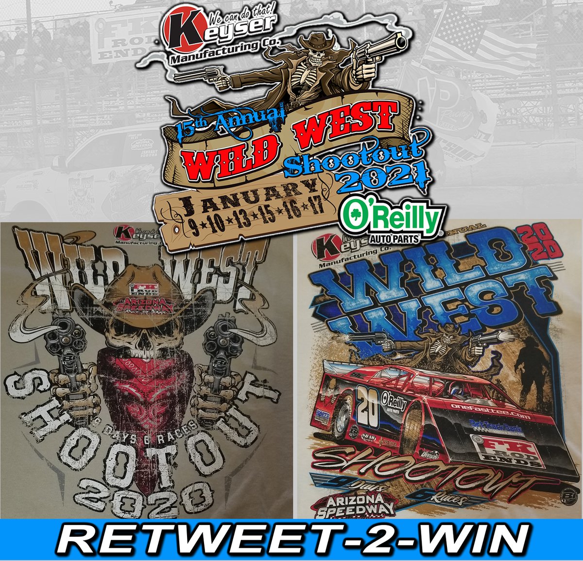 WildWShootout's tweet image. Want a chance to win one of two @Keyser_Integra Wild West Shootout shirts? All you have to do is make sure to follow our account AND retweet this post. Winners will be selected and notified at 11 a.m. cst on Tuesday, May 6, 2020. #GoodLuck #Retweet2Win