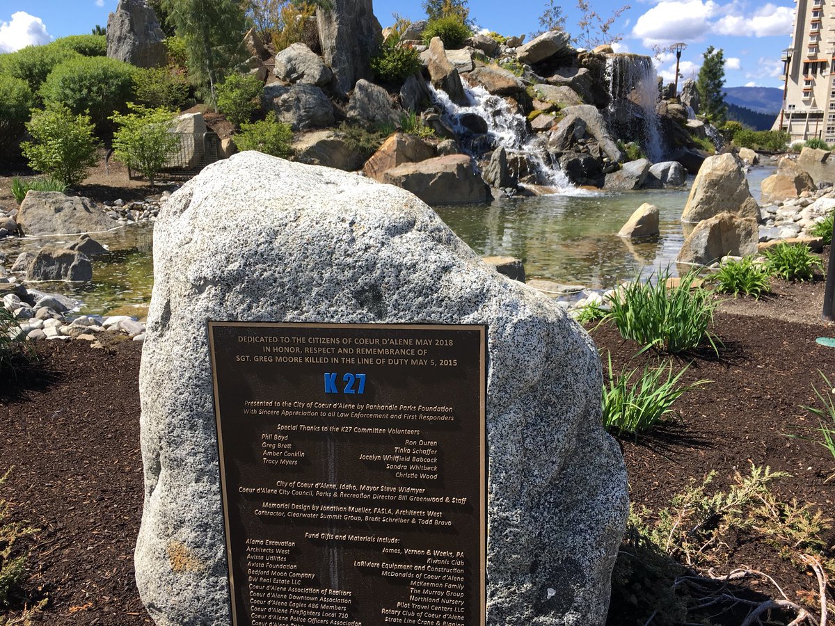 TViydo's tweet photo. Today marks five years since tragedy rocked Coeur d’Alene and the North Idaho first responder community.
Five years ago, Sgt. Greg Moore was shot and killed while on duty.
#K27Forever https://t.co/XbynMEpCxe