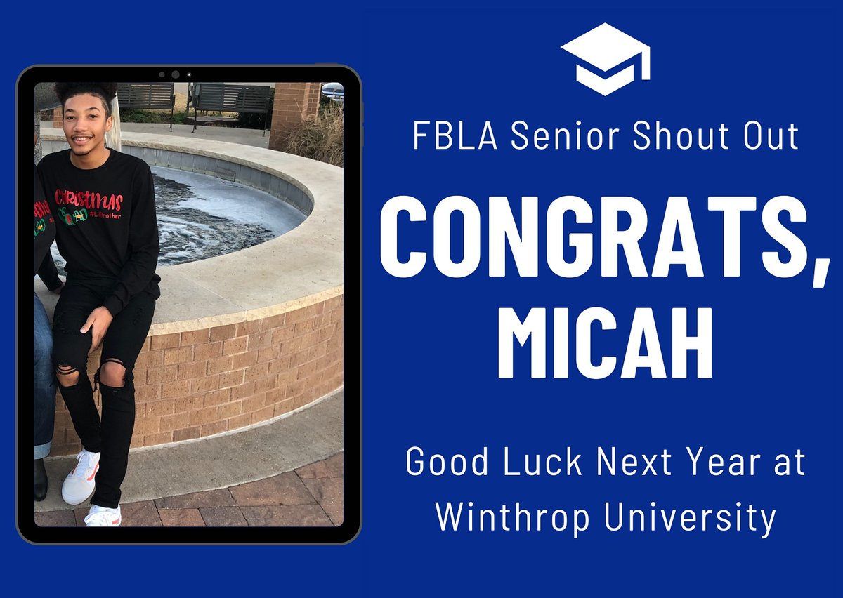 BHS_SCFBLA's tweet photo. Micah was a two year member.  He competed at DLC and SLC.  He supported the chapter in fundraising and community service throughout the year.  Thanks for making our chapter special. @1ProudBengal @blythewoodhigh @sc_fbla https://t.co/ckcVrS2zgQ