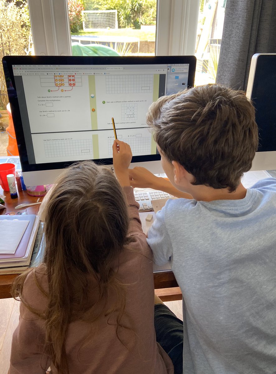 JacquiMurphy15's tweet photo. @latimerprimary Imogen showing her big brother some maths on white rose maths #Latimerfamily #whiterosemaths https://t.co/X9CYhjEFSl