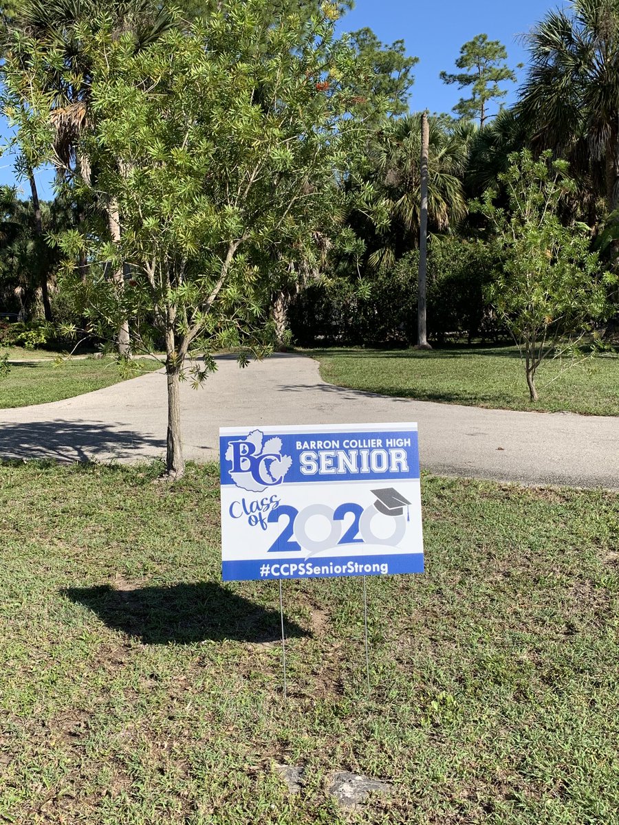 cyspotts's tweet photo. Appreciate CCPS for trying to make this graduating class feel special during this difficult time. #yardsign #CCPSSeniorStrong https://t.co/Bi07TqMx5l