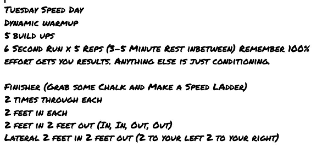 Coach_Rad_EGHS's tweet photo. Speed Day!!! Get Up, Get Out, Get Active. Speedwork followed by some quick footwork. Remember Speed = Speed!! Focus on Effort and Rest. #inthistogether #athomewithcoachrad https://t.co/bSpVMaZ9Op