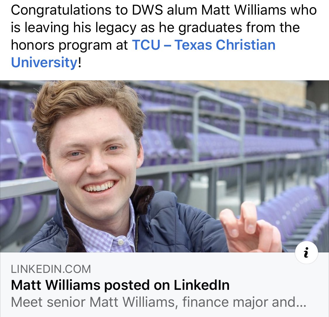 Deerfield-Windsor (@dwsknights) on Twitter photo Congratulations to DWS alum Matt Williams who is leaving his legacy as he graduates from the honors program at <a href="/texaschristianu/">Texas Christian Uni</a> ! linkedin.com/posts/matt-c-w… #dwsknightlife Congratulations to DWS alum Matt Williams who is leaving his legacy as he graduates from the honors program at <a href="/texaschristianu/">Texas Christian Uni</a> ! linkedin.com/posts/matt-c-w… #dwsknightlife