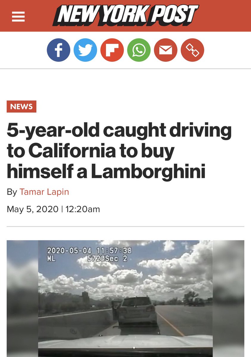 EricMahler3's tweet photo. Someone set up a GoFundMe for this kid to get his @Lamborghini  He had $3 with him, so we only need $197,000 https://t.co/NZoKNH0lD3