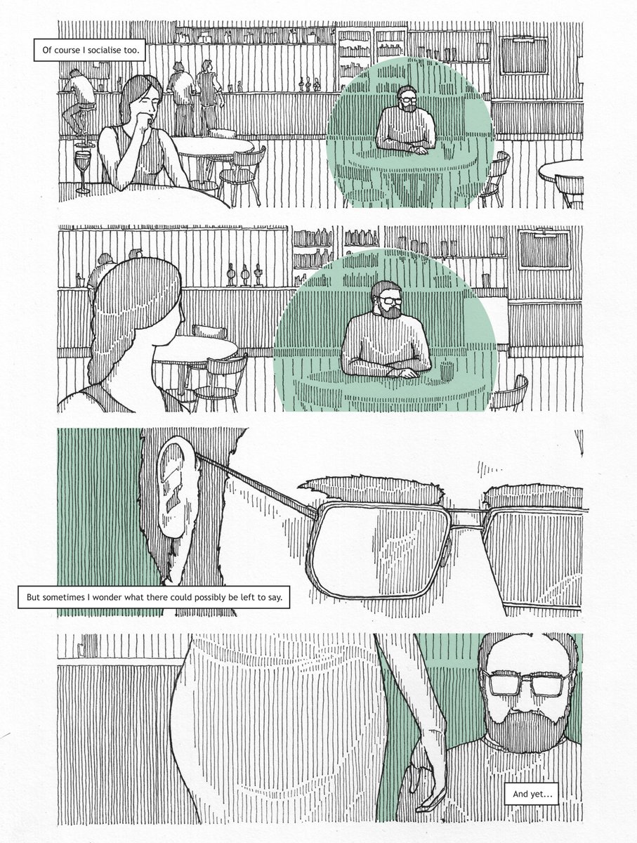 Here's a 4-page comic I did many years ago called 'Silent Treatment'. It features in my first book, Between the Billboards &amp; The Authoring of Architecture.
It's out of print now, but fear not, @AveryHillPubl have a new digital store! https://t.co/TUFUeAOmgz 