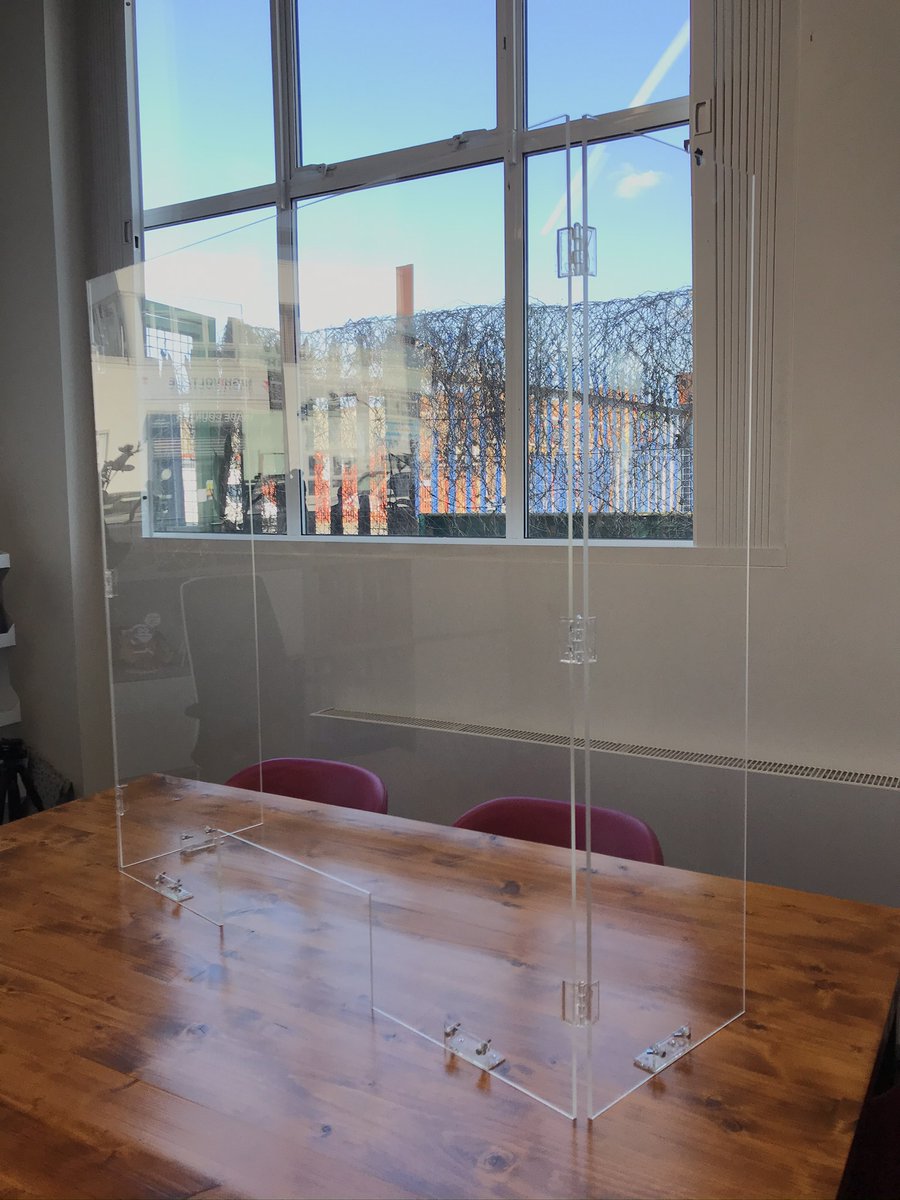 We have had a lot of request for our Bespoke Protective Screens. Temporary or permanent, these protective screens are perfect for your business. Fold away when not required, fix to counters with adhesive or screws with adjustable brackets for small flexibility. Order yours today!