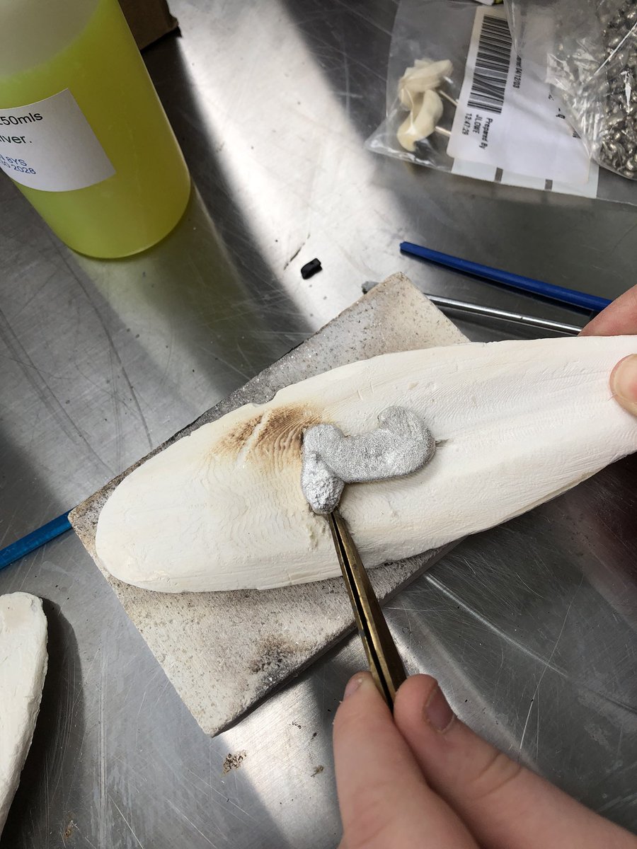 ScienceJessie's tweet photo. Having a go at cuttlefish pewter casting with my son. We’ve had fun. We just need to polish it up now. I’d like to also point out that most of the time I’m stuck working from home. #cuttlefishcasting #pewter https://t.co/W3OsEtQwBu