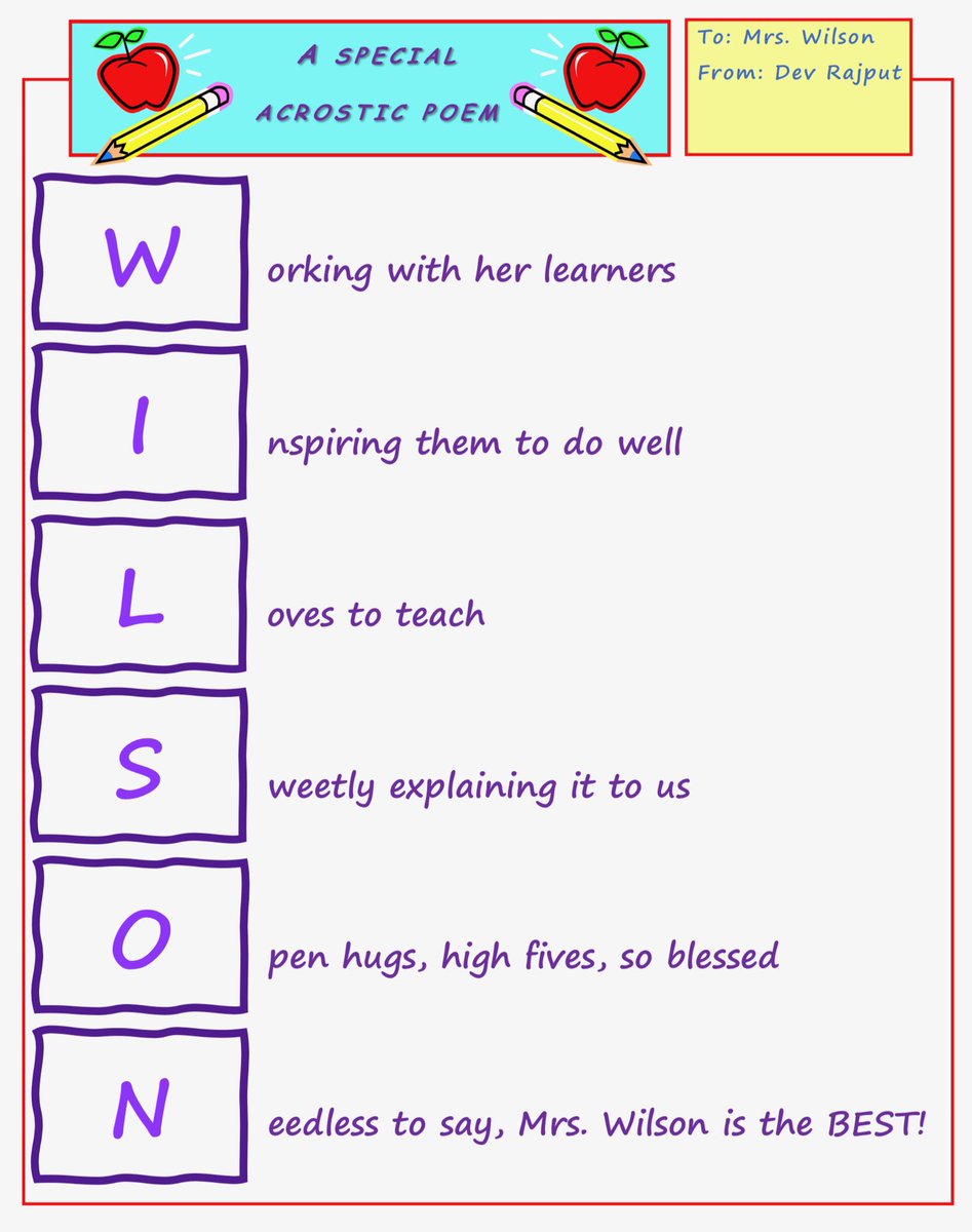 nrajput2008's tweet photo. A special thank you note to Mrs. Wilson! #AttitudeofGratitude #rjlyear6 #virtualLEE #TeacherAppreciationWeek @wilson2purple @NetZeroLee https://t.co/EmFAQXOKrB