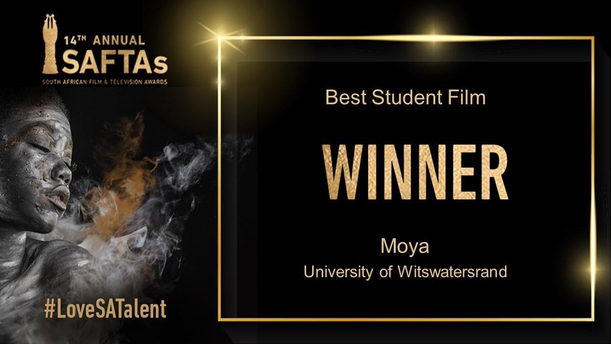 Wits_News's tweet photo. A huge congratulations to @WitsUniversity Film and TV students who won the @SAFTAS1 Best Student Film award for their film, Moya.  #ProudWitsie #SAFTAs14 

Read more: https://t.co/gB56oo49Fx https://t.co/RuPvr6qnVB
