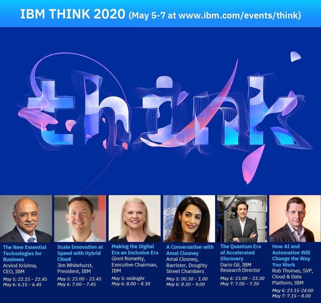 #THINK2020 is here!

<a href="/IBM/">IBM</a>’s largest digital event ever kicks off today at 11am ET. Join 88,000+ leaders from across the world to discuss how technologies such as AI, edge and Cloud are helping companies remain resilient and position themselves for a post-COVID economy.
