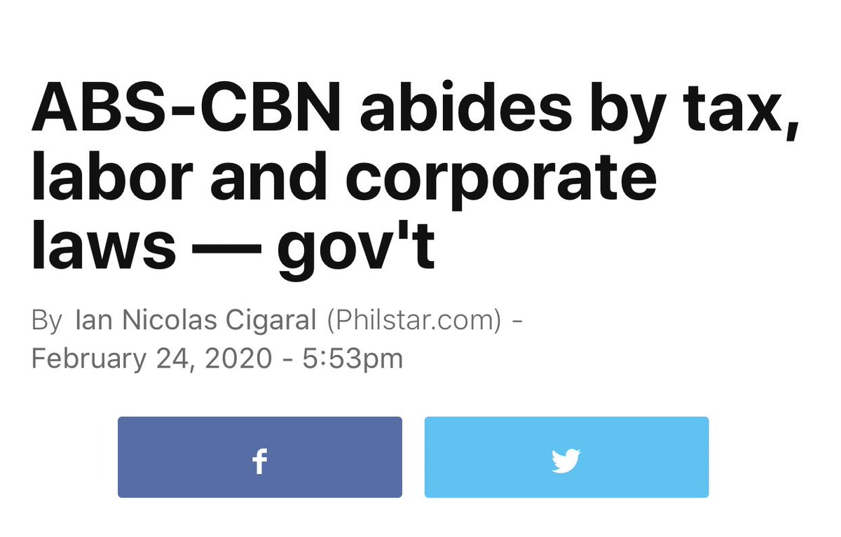 I seriously cannot understand why many people celebrate ABS’s shutdown. So, here’s a quick thread to hopefully enlighten you. ☀️

1️⃣ Your argument re: tax violations finds no grounds. Earlier this year, BIR & SEC certified to the effect that ABS incurred no such liabilities.