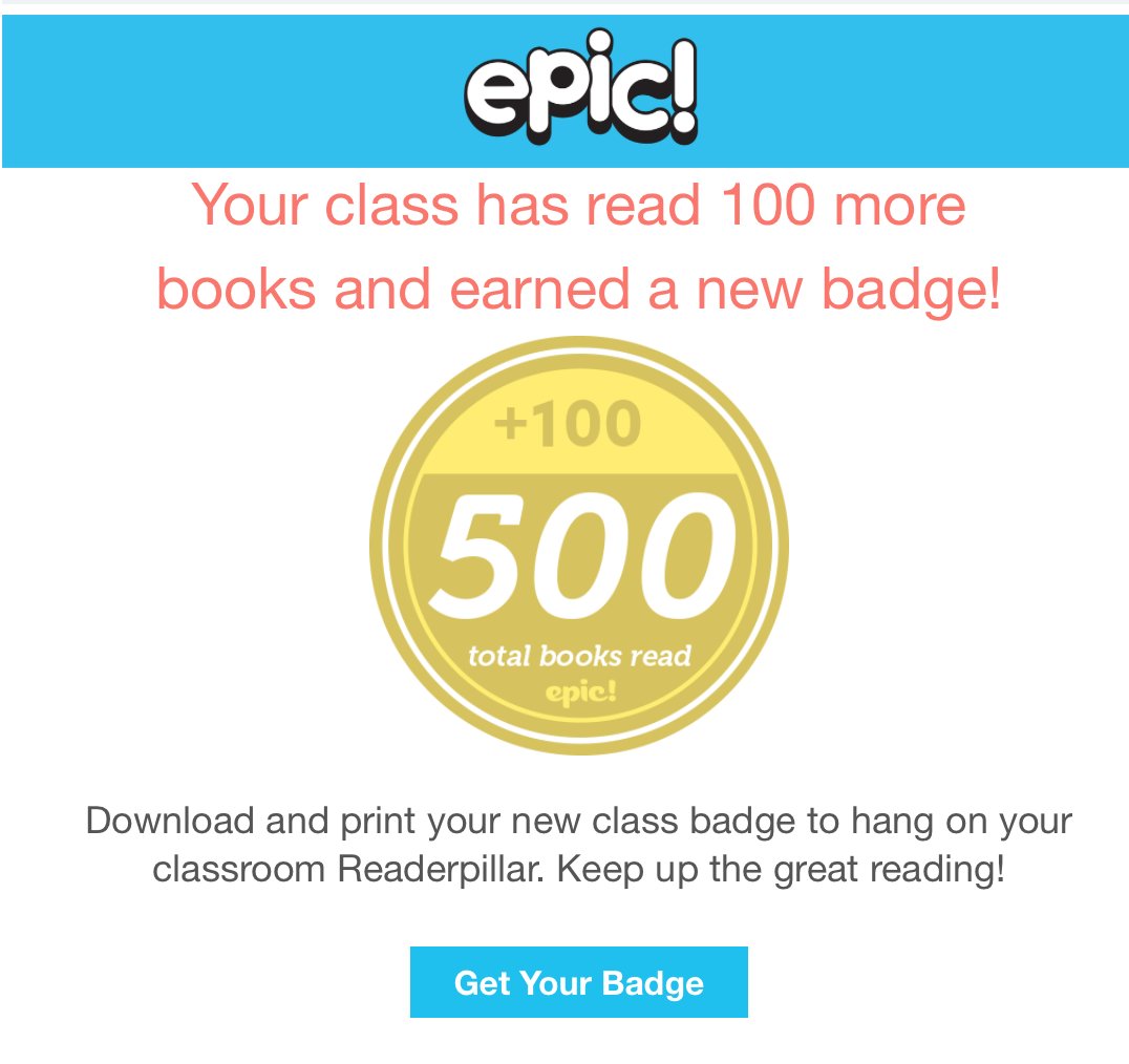 HothamMiss_W's tweet photo. Well done 6S - you have read 500 books on epic reading already. This is a fantastic achievement - keep it up :) Thank you for the excellent reading resource @epic4kids https://t.co/45LkOIGHiY