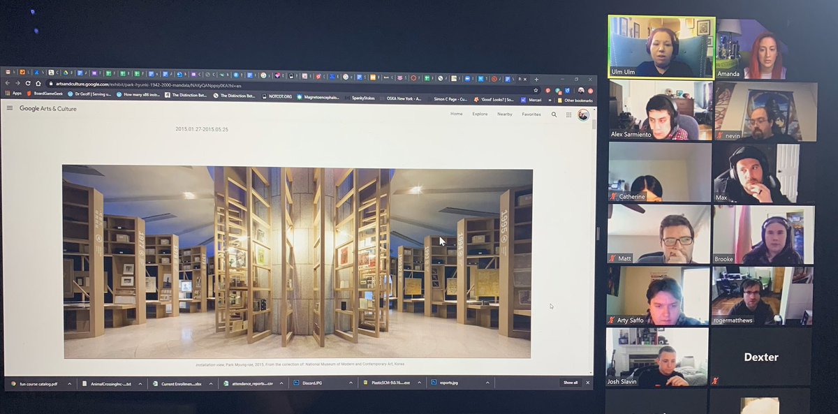 BeckerMfa's tweet image. MFA ‘Virtual’ Residency Week kicked off on Monday with digital Museum Tours and discussions about the permanence, (or lack thereof), of Interactive Media work.