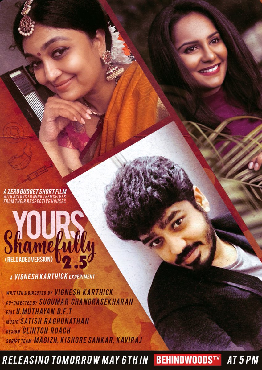 behindwoods's tweet photo. Your shamefully 2.5 Reloaded version 
will be Releasing Tomorrow Only on Behindwoods TV 5PM

@vikikarthick88 @Itsmesoundarya @LakshmiPriyaaC #Behindwoods https://t.co/UeR19zxzsz