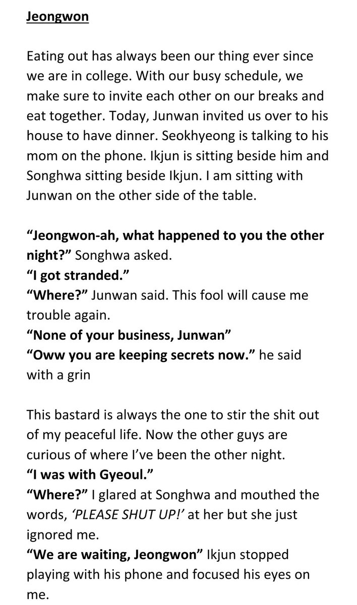 66. It's Jeongwon's time to tell the squad about it too. 