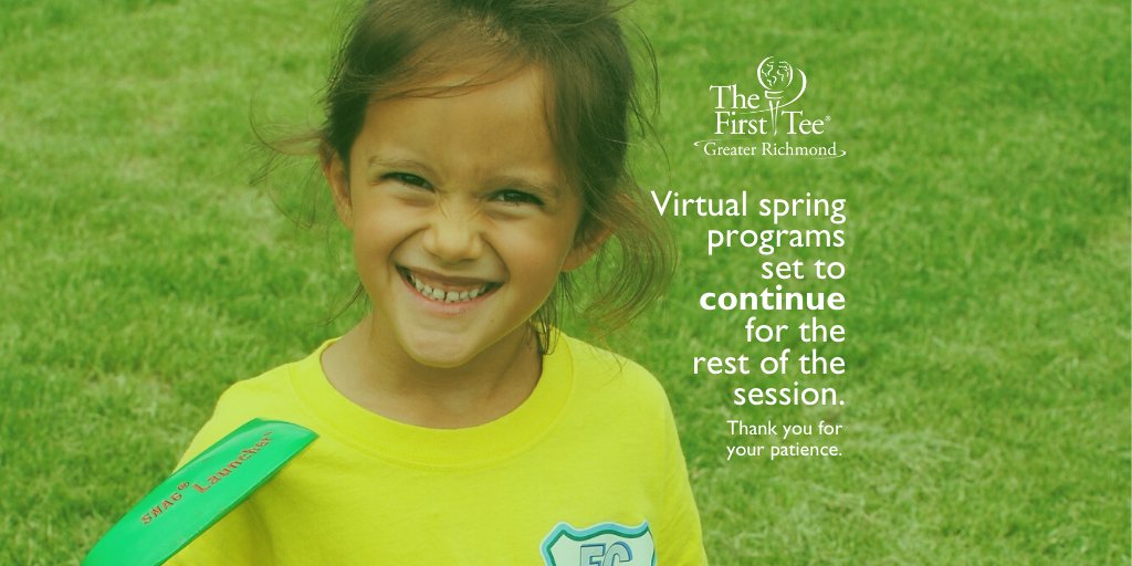 firstteeRVA's tweet photo. The first three weeks have been a blast and we look forward to staying #sociallydistant for the remainder of spring programs. "See" you then! π»π #firstteerva #playgolfrva #juniorgolf https://t.co/MfsRzkHkSV