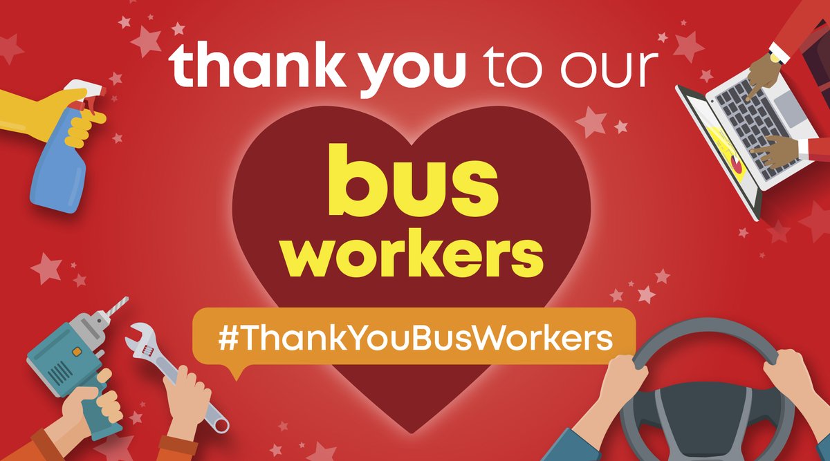 #ThankYouBusWorkers to our amazing bus drivers and to the staff who work behind the scenes who are helping key workers to get to and from work and people without cars to make vital journeys.