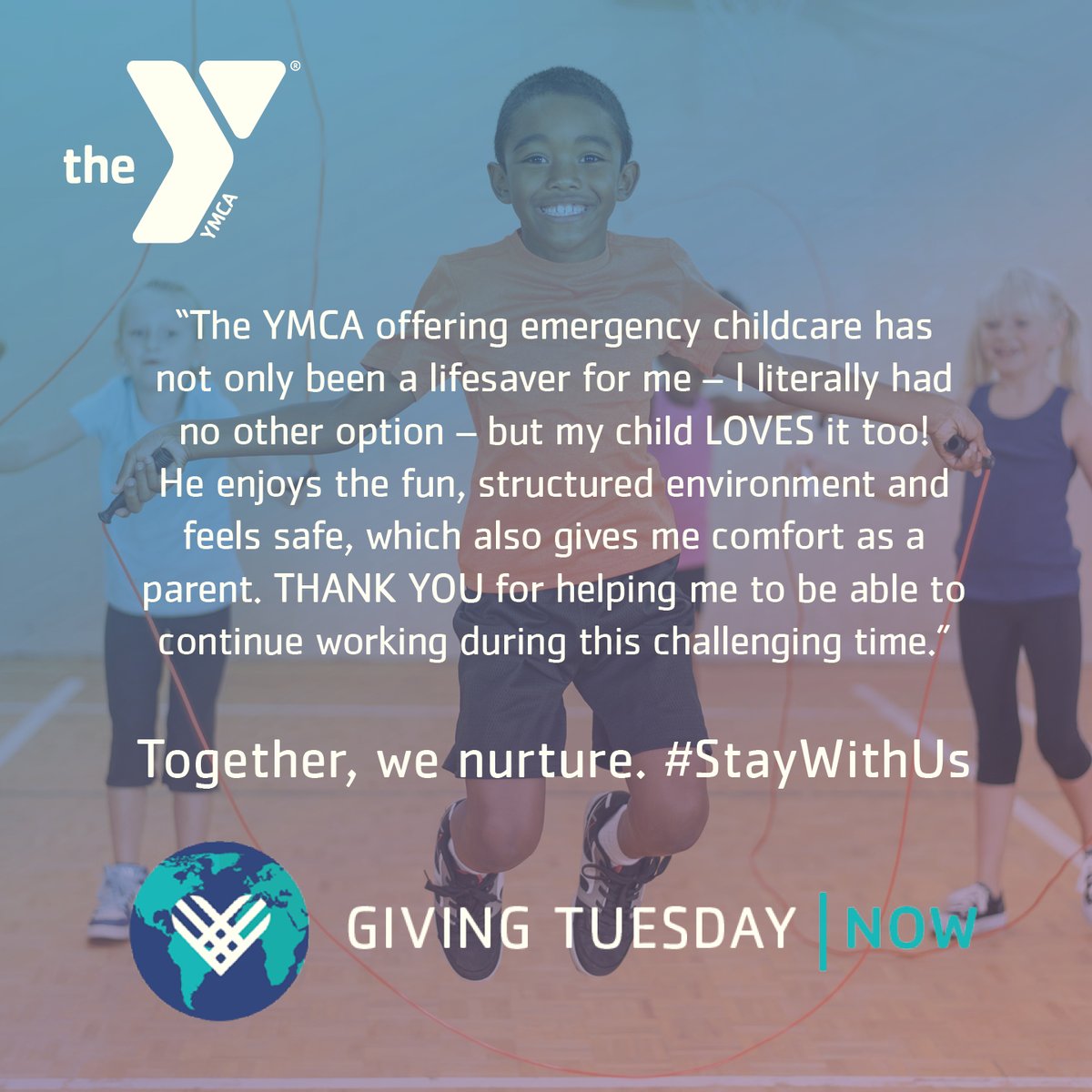 JLYMCA's tweet photo. Because of you, children and parents feel safe. 

We are grateful to the many members who made the choice to #StayWithUs. 

How can you help? Keep your membership active, or visit https://t.co/AXzK4ZGhLt to give today.

#StayWithUs #YLovesNC #GivingTuesdayNow https://t.co/d4RFP1qrjb