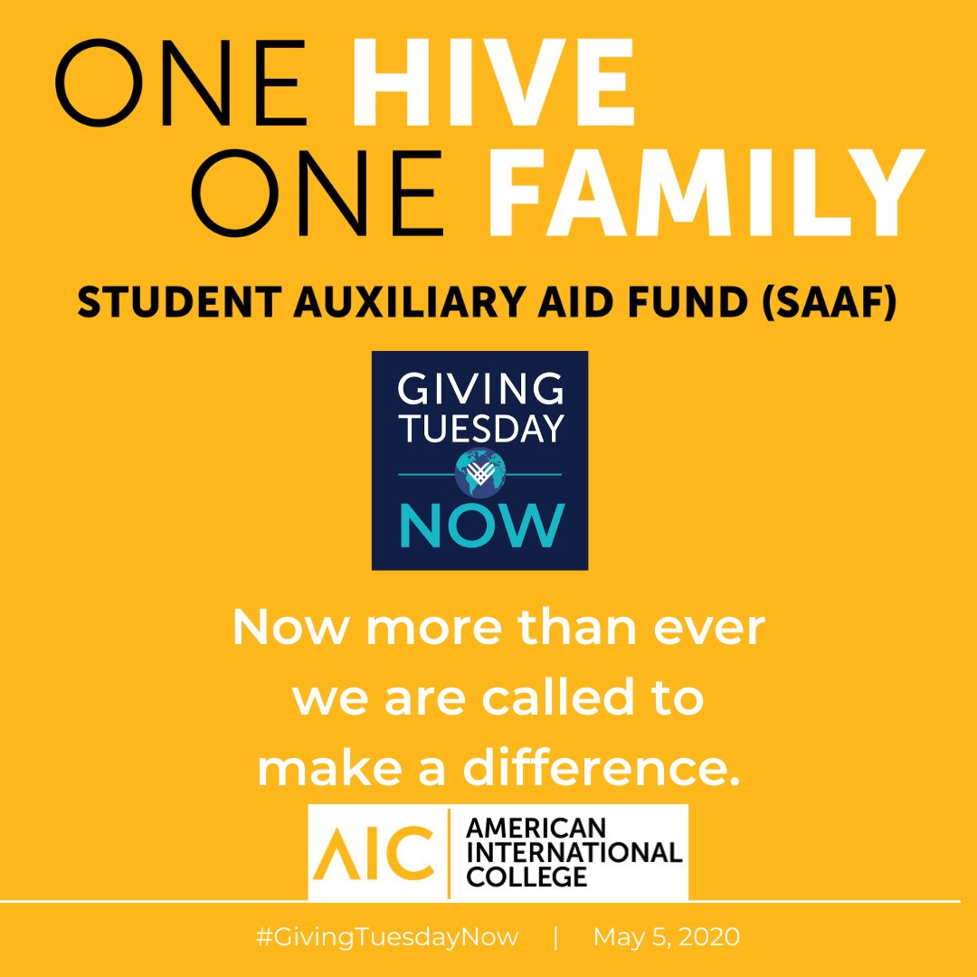AIConcampus's tweet photo. You can support AIC's Student Auxiliary Aid Fund at https://t.co/ZB5CkUYUWo
Give to SAAF, help students graduate
#higherdedication #AIC_SAAF https://t.co/kwDre4XcH4