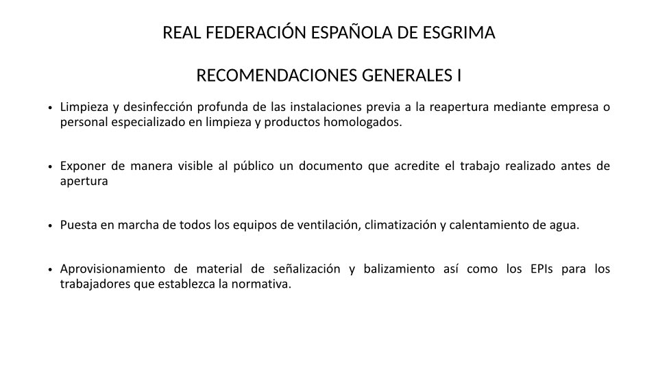 rfeesgrima's tweet photo. ‼️ Consulta aquí las recomendaciones oficiales para la vuelta a las salas. https://t.co/s76w9u2nY4