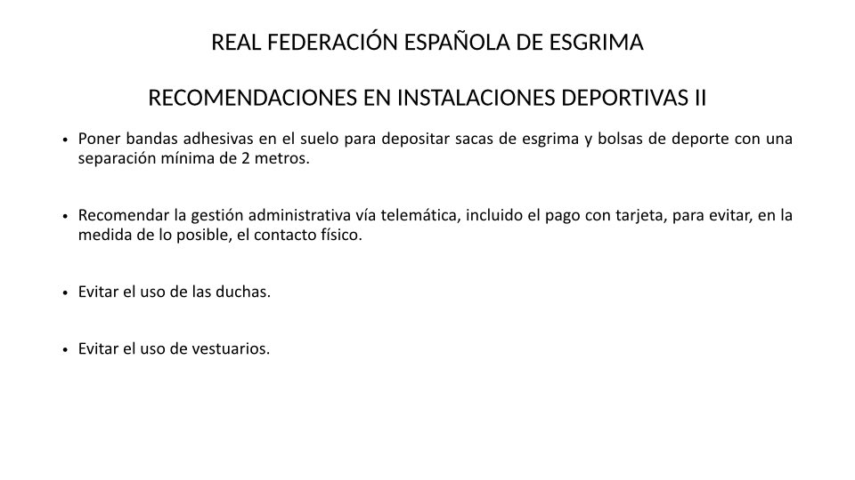 rfeesgrima's tweet photo. ‼️ Consulta aquí las recomendaciones oficiales para la vuelta a las salas. https://t.co/J0SlNzL684