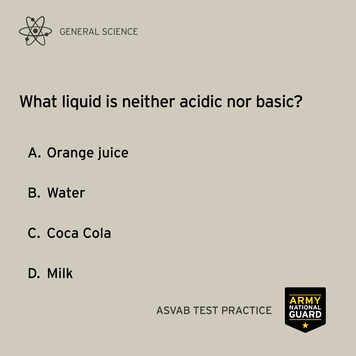 NationalGuard's tweet photo. Can you answer this practice ASVAB question? Give it a try and get ready for next steps: https://t.co/ISN1C4iprq #NationalGuard #test https://t.co/coqstNvsy1