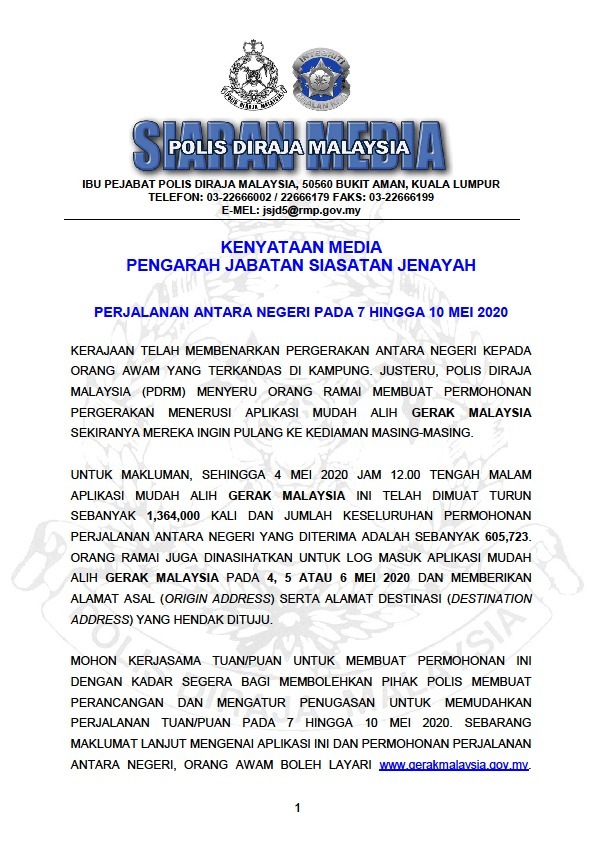 BuletinTV3's tweet photo. Pergerakan antara negeri telah dibenarkan oleh kerajaan kepada orang awam yang terkandas di kampung bermula 7 hingga 10 Mei ini. https://t.co/wGgG5r3Vu3