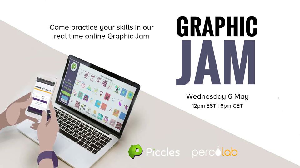 Come practice your skills tomorrow in our real time online #GraphicJam Wed 6th May with <a href="/makepiccles/">Piccles</a> and <a href="/Percolab_/">percolab_</a> !
