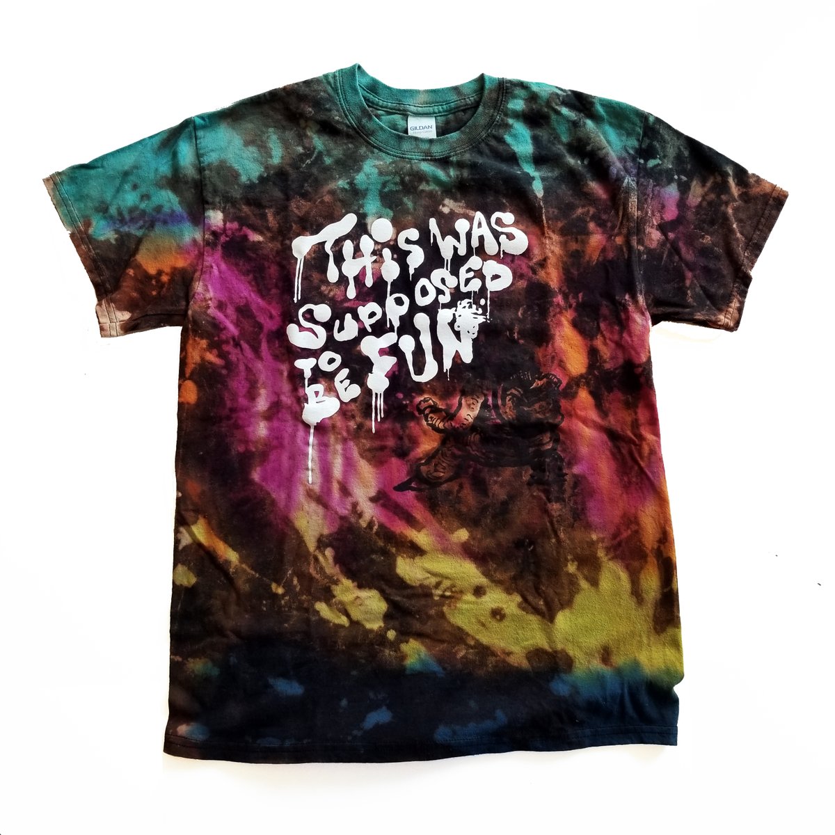 NEW @EpicBeardMen TIE DYE Tees! These VERY limited shirts (1 of ea Men's size, 2 of ea Women's) were hand-dyed by the mighty @cayleighbahlarg to celebrate the 1st anniversary of #ThisWasSupposedToBeFun! Get 'em here w/ a free CD: tinyurl.com/TWSTBFTieDye