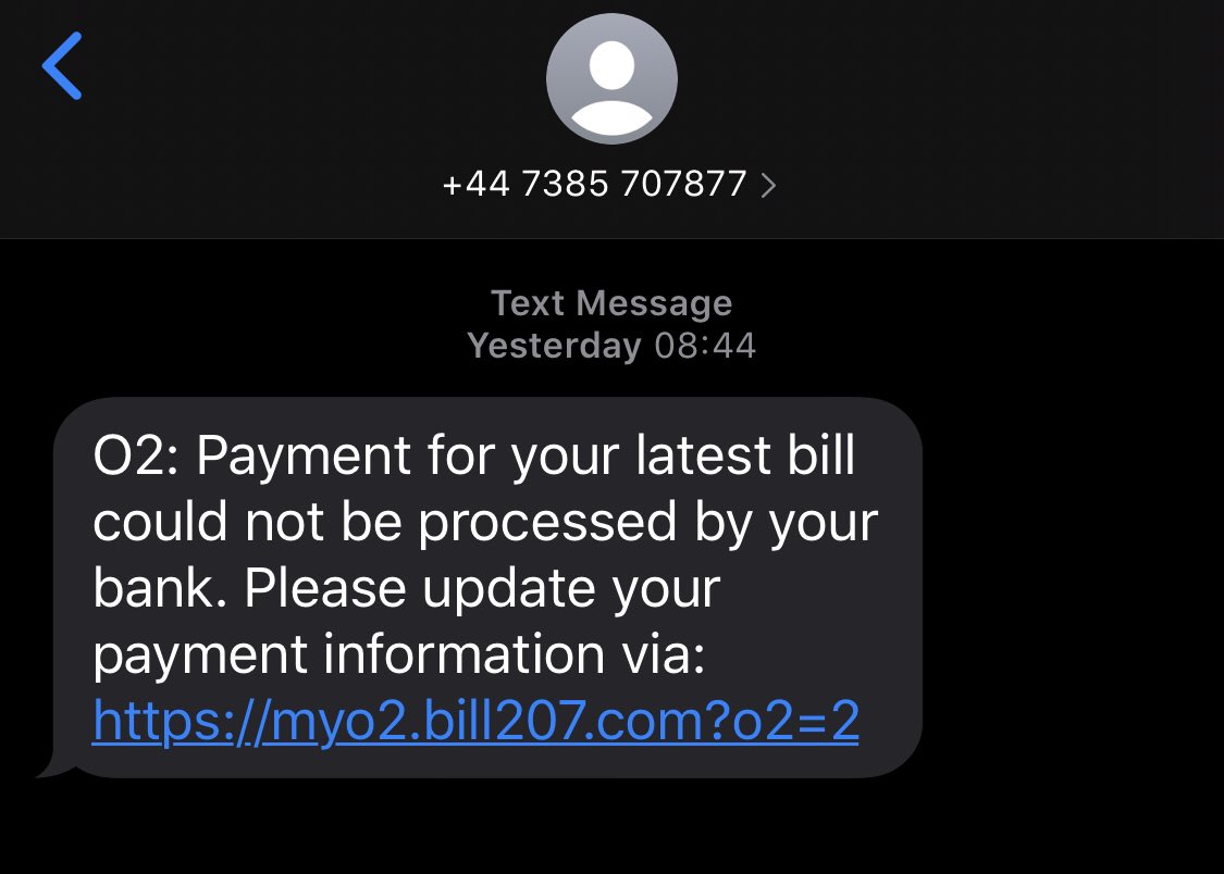 afa63352's tweet photo. @O2 I had this sent to me the other day. I am almost certain that it’s not from you! One for your phishing guys. https://t.co/mokxFx69Kq