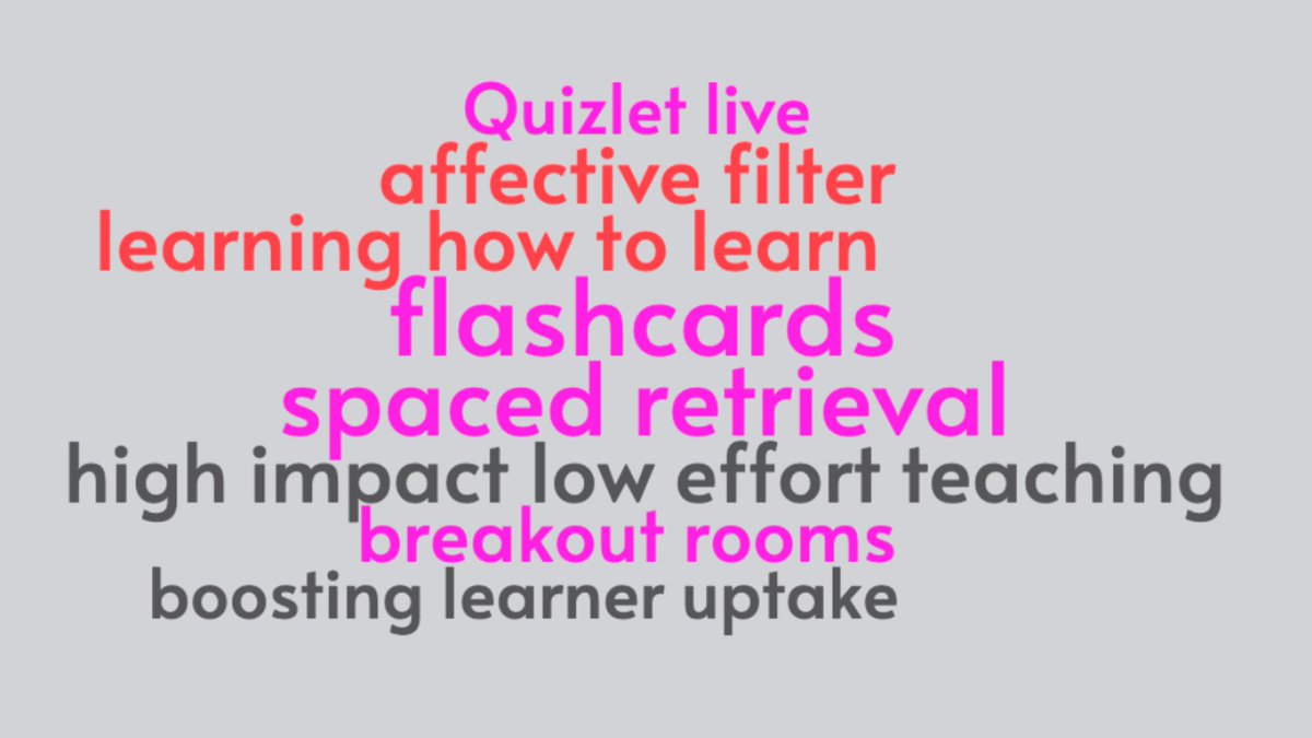 SeanHutchman's tweet photo. Teach less and review more. Boost uptake through flashcard review in breakout rooms and Quizlet Live. Inspired by ideas from Paul Nation's latest webinar on vocabulary learning. @russell1955 @SLBCoop  https://t.co/Fj5zr6v9IB #efl #esl #mfl #flashcards #spacedretrieval #quizlet https://t.co/c6frfeZAMY