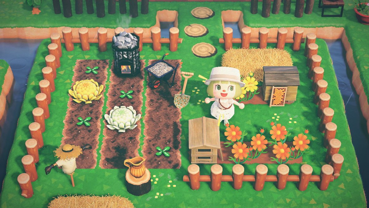 rei_log_'s tweet photo. 花屋さんから続く畑が完成
 #どうぶつの森 #AnimalCrossing #ACNH #NintendoSwitch https://t.co/8hm1ttkJfm