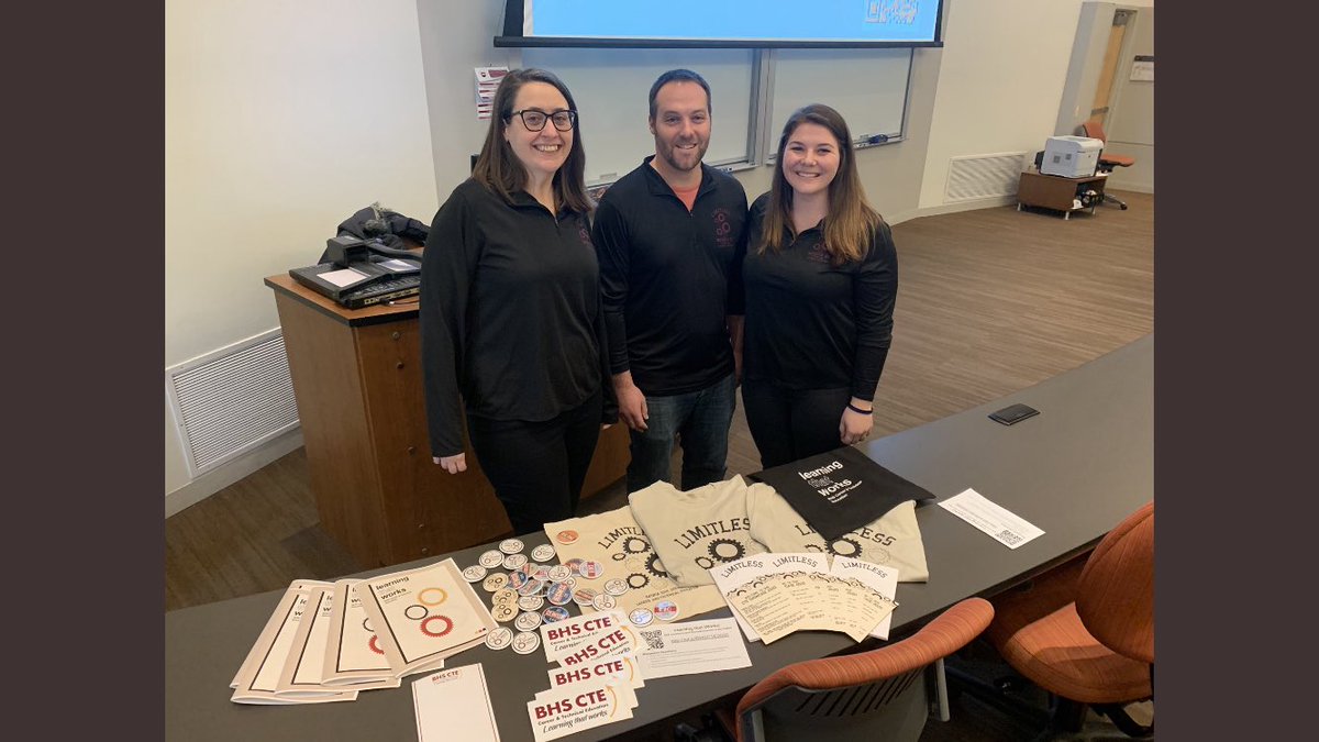 MissSavitski's tweet photo. #TeamworkMakesTheDreamWork This year I set a professional goal to present at a conference. I am so thankful for these two whose hard work and dedication on year three of our #CTEShowcase allowed us the opportunity to present on community outreach.#TeacherAppreciationWeek #alag101 https://t.co/r2ZuFZmcH7