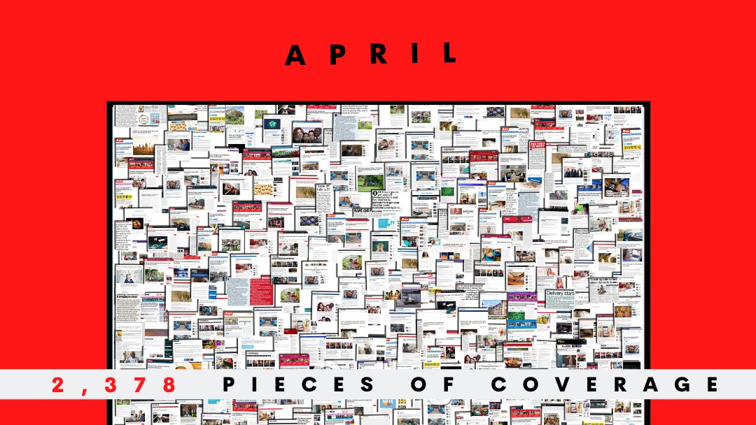 72Point's tweet photo. 2,378 pieces of coverage secured over April for our amazing clients. We are proud of our unique position to serve both our clients and the media, and our awesome team that delivers on a daily basis. 

https://t.co/UZ9LywWJSS 

#pr #marketing #brands #media #campaigns https://t.co/JiuYxNHt1u