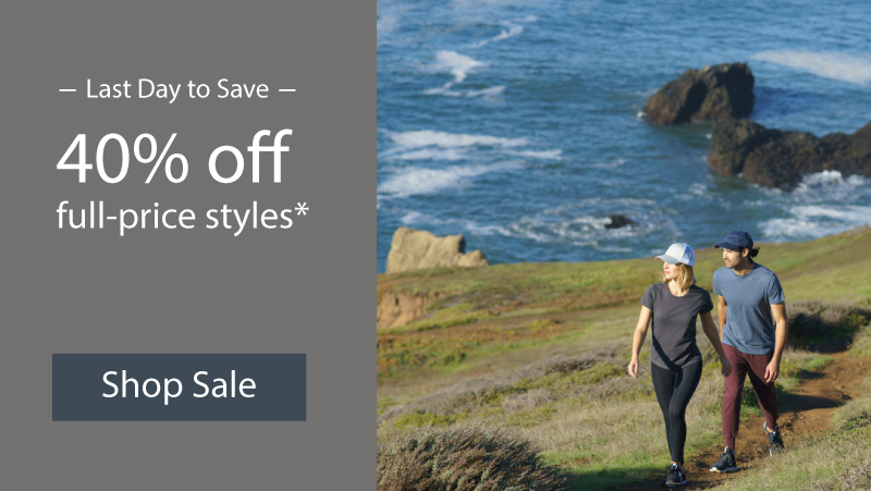 Last Day to Save 40% on all full-price styles.

Shop the Sale bit.ly/3bwGJ2L