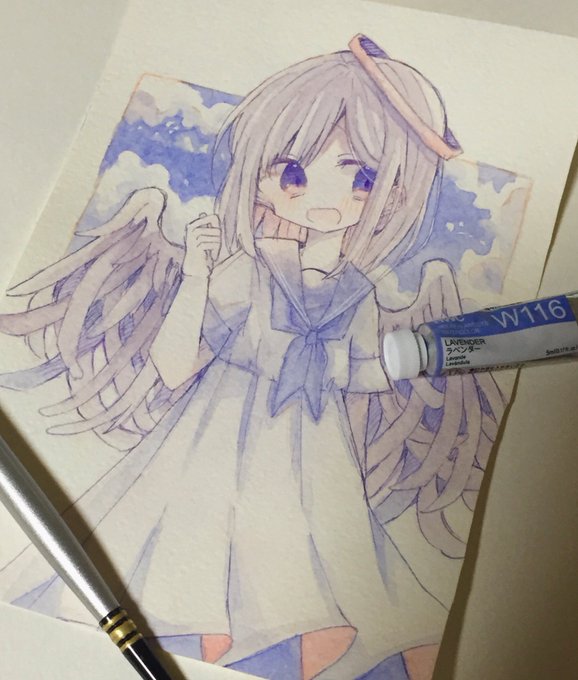 「天使 白髪」のTwitter画像/イラスト(古い順)